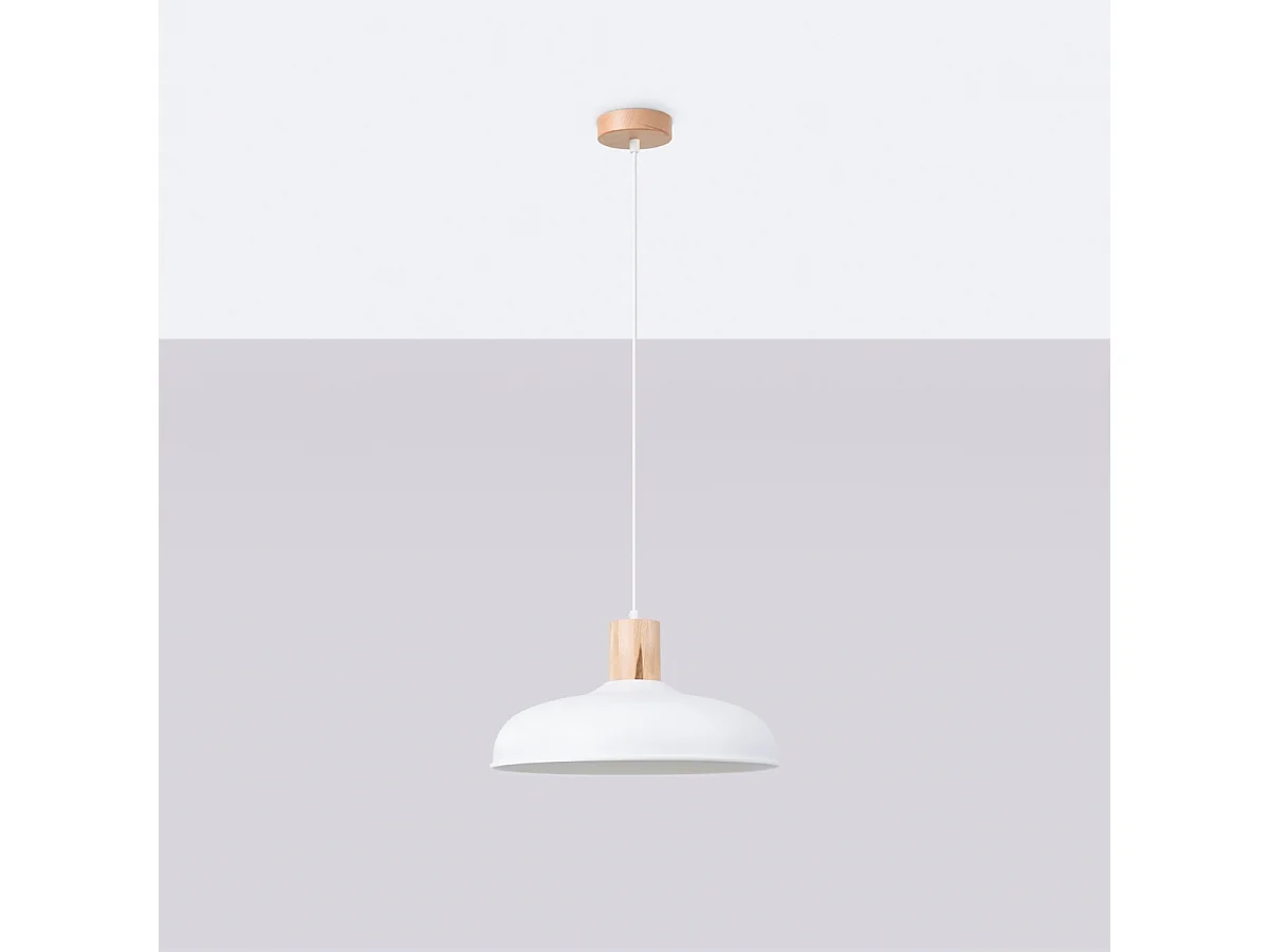 Lampes suspendues Velture scandinave en acier - 1 sources lumineuses 3000K - L.38 x H.120 cm - blanc