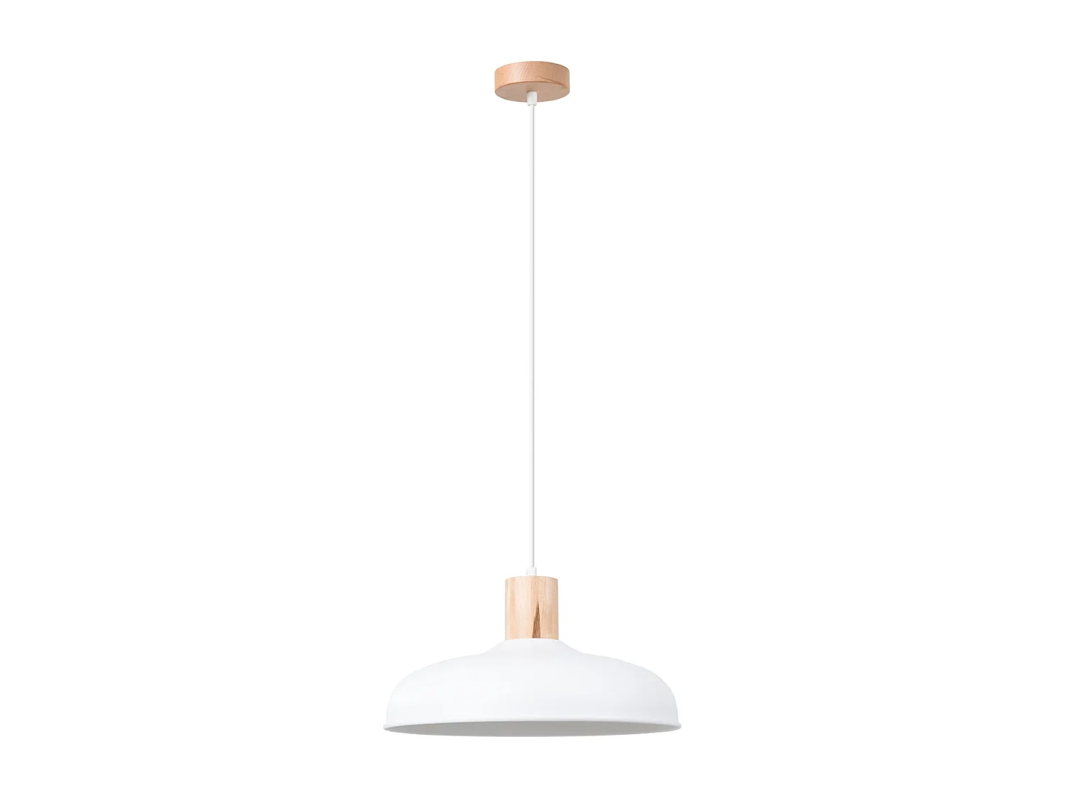 Lampes suspendues Velture scandinave en acier - 1 sources lumineuses 3000K - L.38 x H.120 cm - blanc