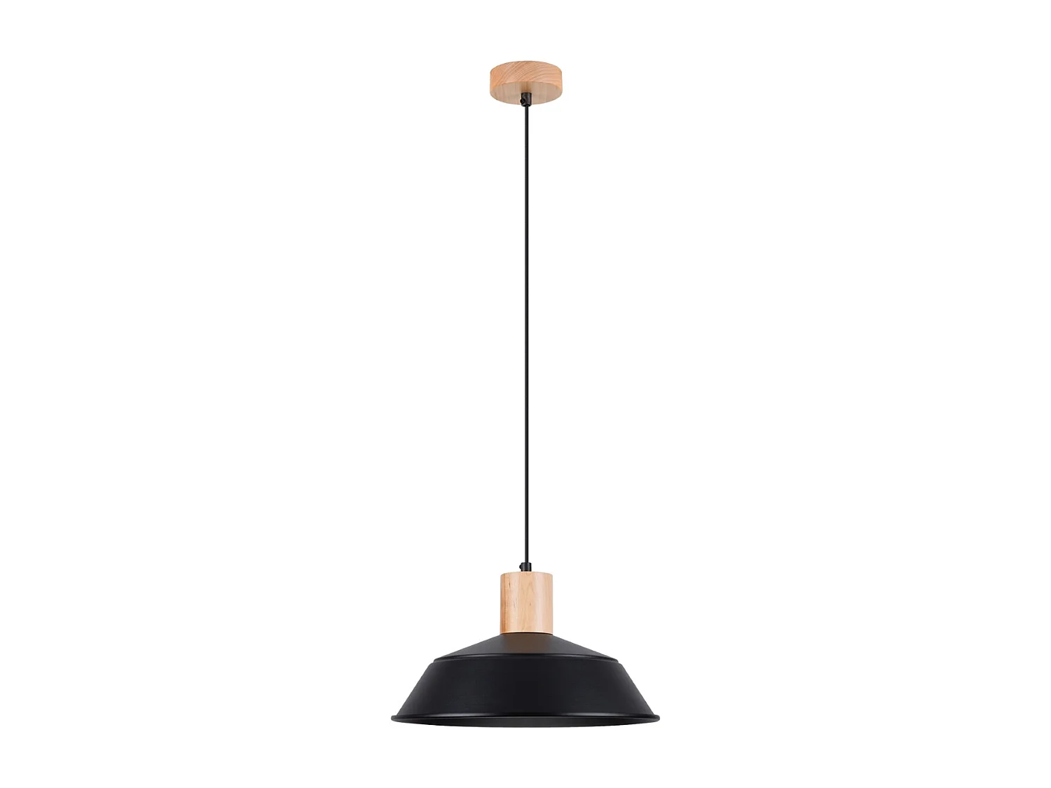 Lampes suspendues Fanova scandinave en acier - 1 sources lumineuses 3000K - L.34 x H.120 cm - noir