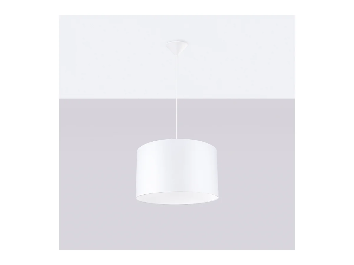 Lampes suspendues Gloxo minimaliste en tissu/PVC - 1 sources lumineuses 3000K - L.40 x H.88 cm - blanc