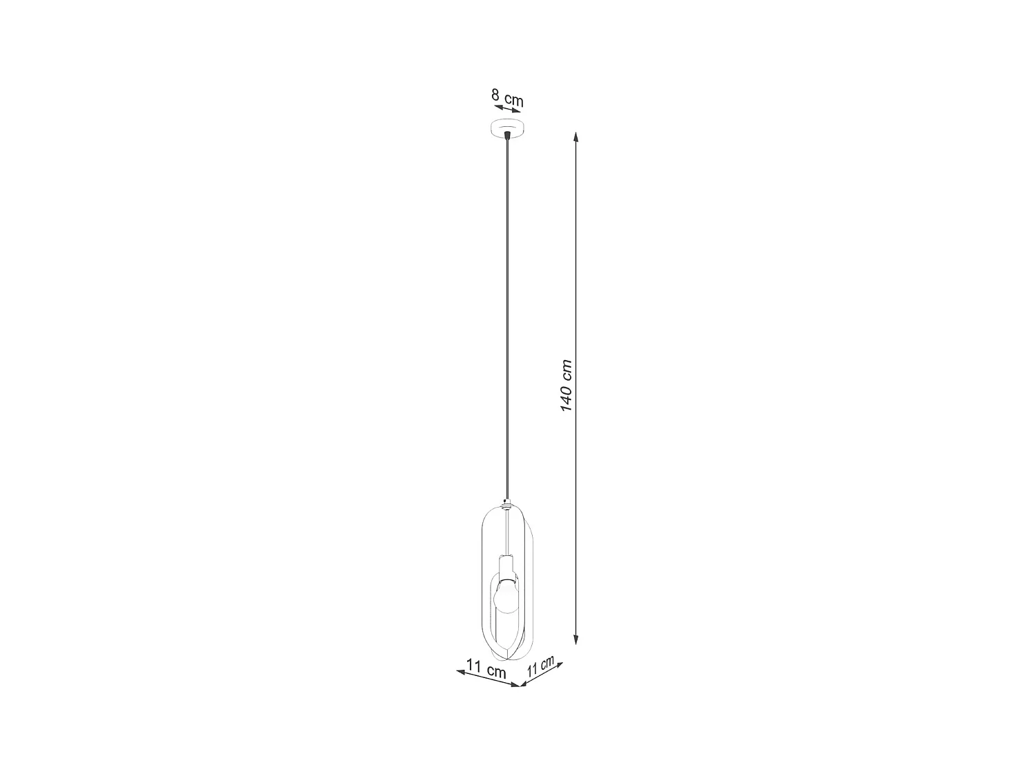 Hanglampen Synexus modern van  - 1 lichtbronnen 3000K - L.11 x H.140 cm - wit