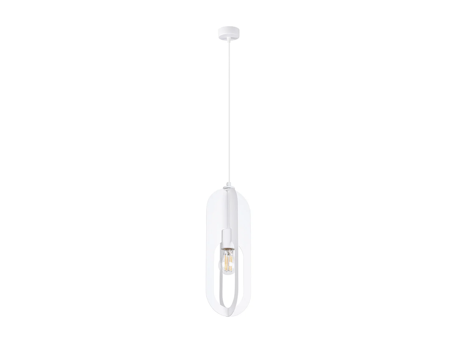 Lustre Synexus moderne en acier - 1 sources lumineuses 3000K - L.11 x H.140 cm - blanc