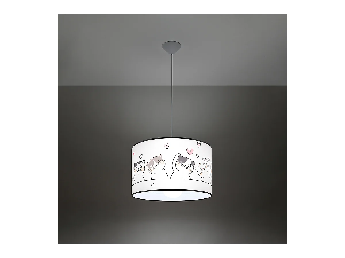 Lampy wiszące nowoczesny Gatto, PVC - 1 źródło światła 3000K - L.40 x H.95 cm - wielokolorowy