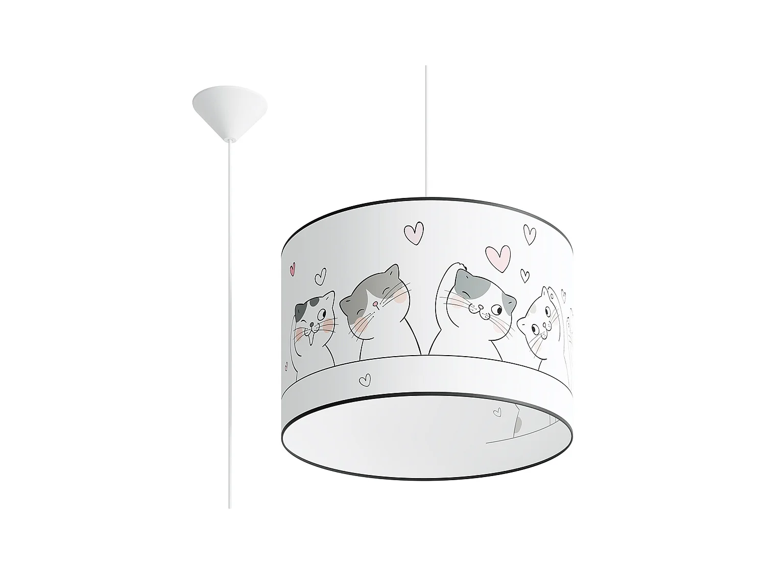 Lampy wiszące nowoczesny Gatto, PVC - 1 źródło światła 3000K - L.40 x H.95 cm - wielokolorowy