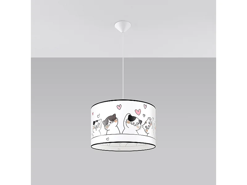 Lampy wiszące nowoczesny Gatto, PVC - 1 źródło światła 4000K - L.40 x H.95 cm - wielokolorowy