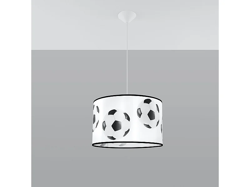 Lampes suspendues Calcio a moderne en PVC - 1 sources lumineuses 4000K - L.40 x H.82 cm - blanc noir