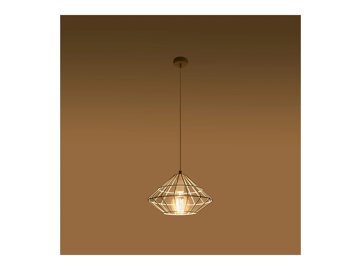 Lampes suspendues Neoteru industriel en acier - 1 sources lumineuses 4000K - L.32 x H.120 cm - blanc