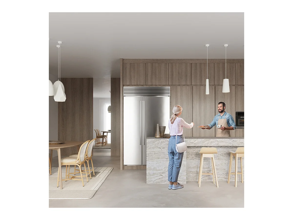 Hanglampen Litch modern van  - 1 lichtbronnen 4000K - L.25 x H.135 cm - wit