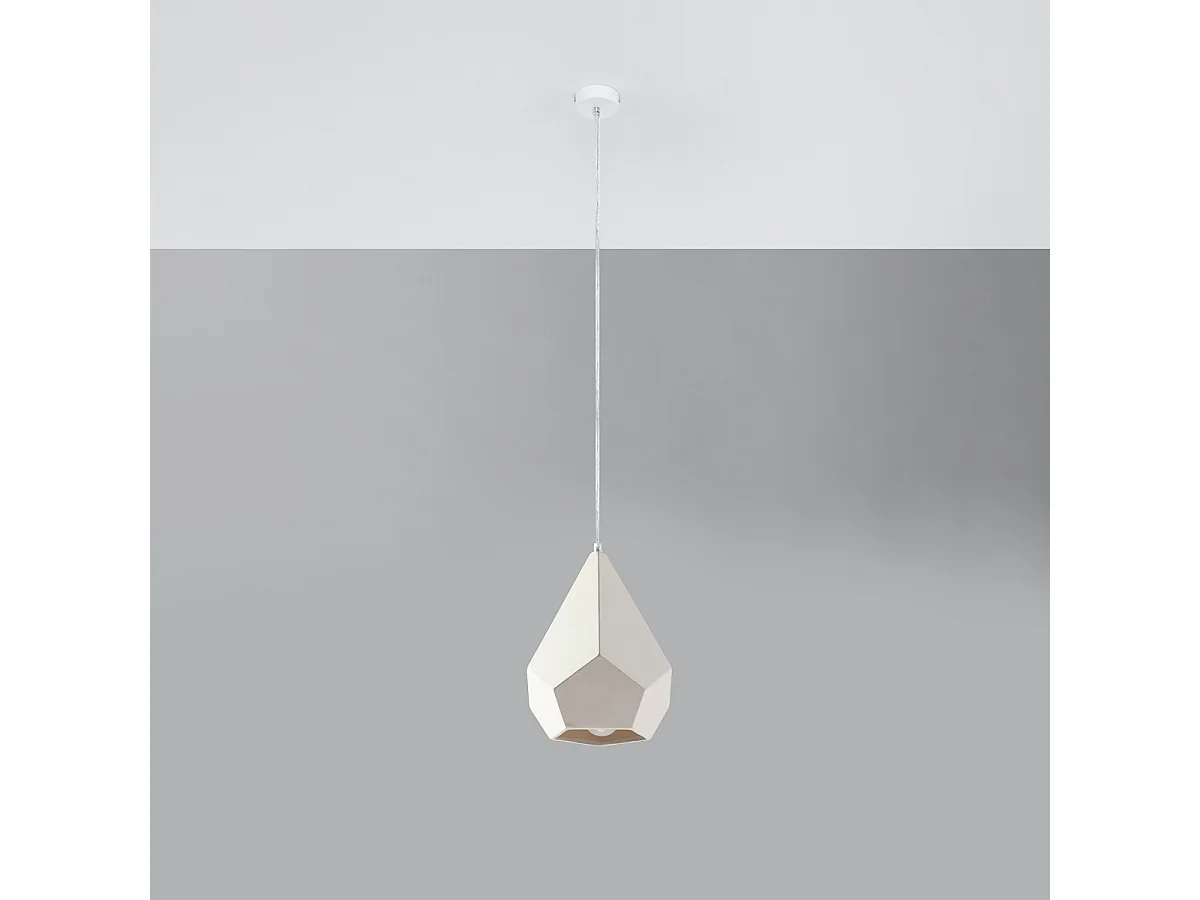 Lampade a sospensione Litch moderno di ceramica - 1 sorgenti luminose 4000K - L.25 x A.135 cm - bianco