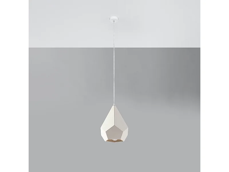 Lampy wiszące nowoczesny Litch, ceramika - 1 źródło światła 4000K - L.25 x H.135 cm - biały