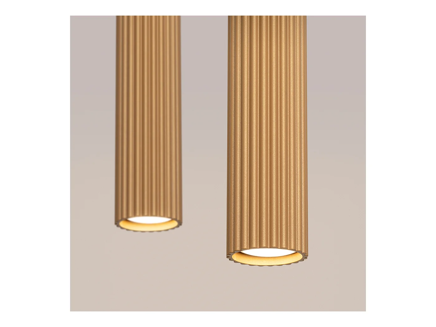 Hanglamp Gloow minimalistisch van  - 2 lichtbronnen 4000K - L.30 x H.90 cm - gouden