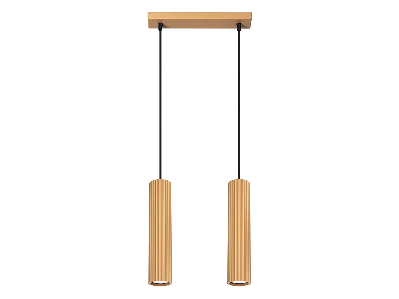 Lampa wisząca minimalistyczny Gloow, aluminium - 2 źródło światła 4000K - L.30 x H.90 cm - złoty