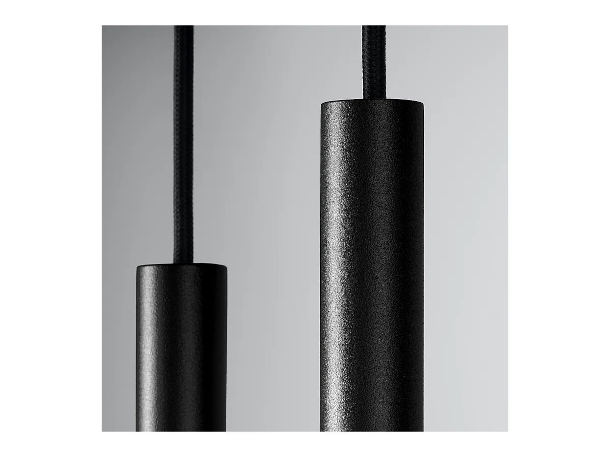 Lampy wiszące nowoczesny Brill, stal - 2 źródło światła 3000K - L.15 x H.118 cm - czarny