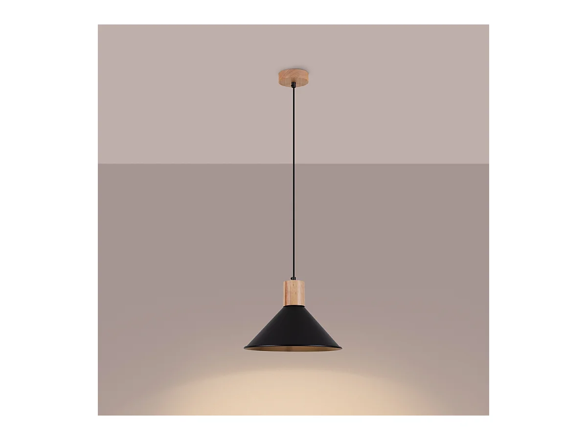 Lampes suspendues Zorra scandinave en acier - 1 sources lumineuses 4000K - L.30 x H.120 cm - noir