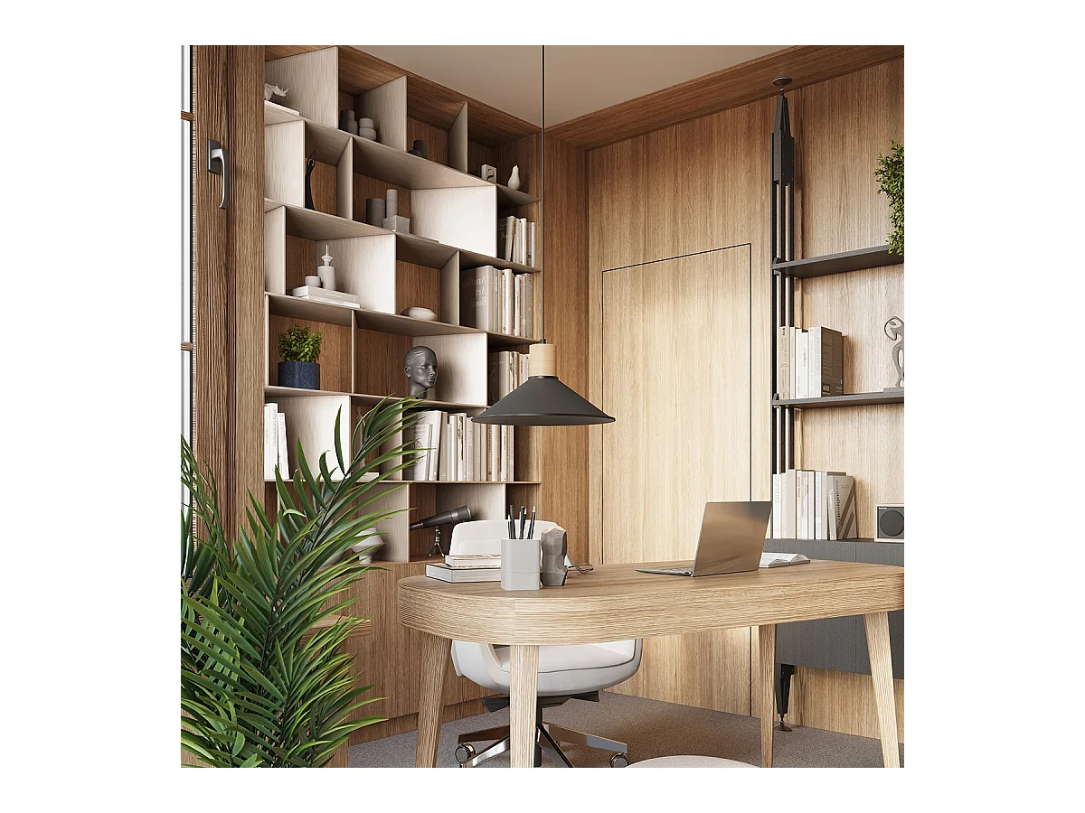 Lampes suspendues Zorra scandinave en acier - 1 sources lumineuses 4000K - L.30 x H.120 cm - noir