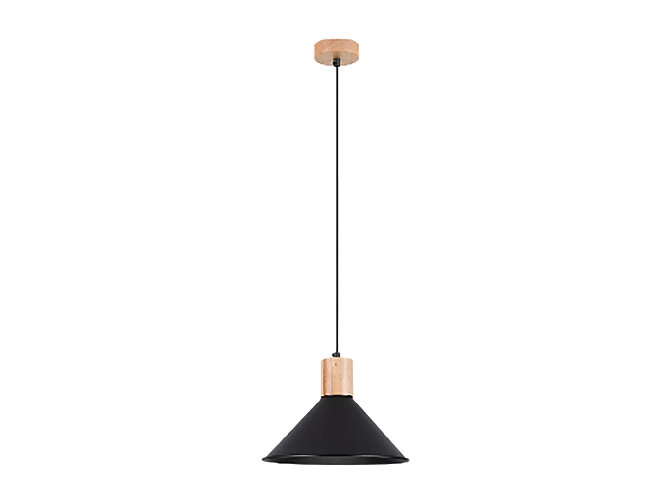 Lampes suspendues Zorra scandinave en acier - 1 sources lumineuses 4000K - L.30 x H.120 cm - noir