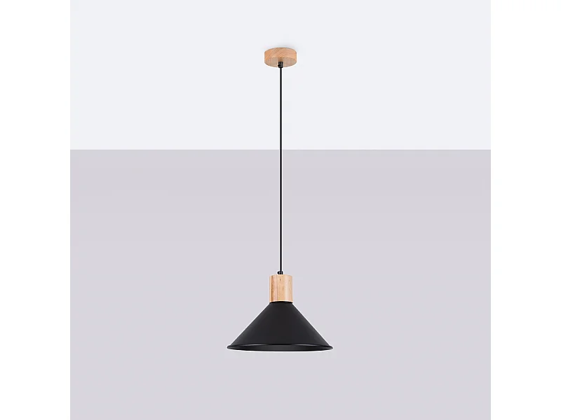 Hanglampen Zorra Scandinavisch van  - 1 lichtbronnen 4000K - L.30 x H.120 cm - zwart