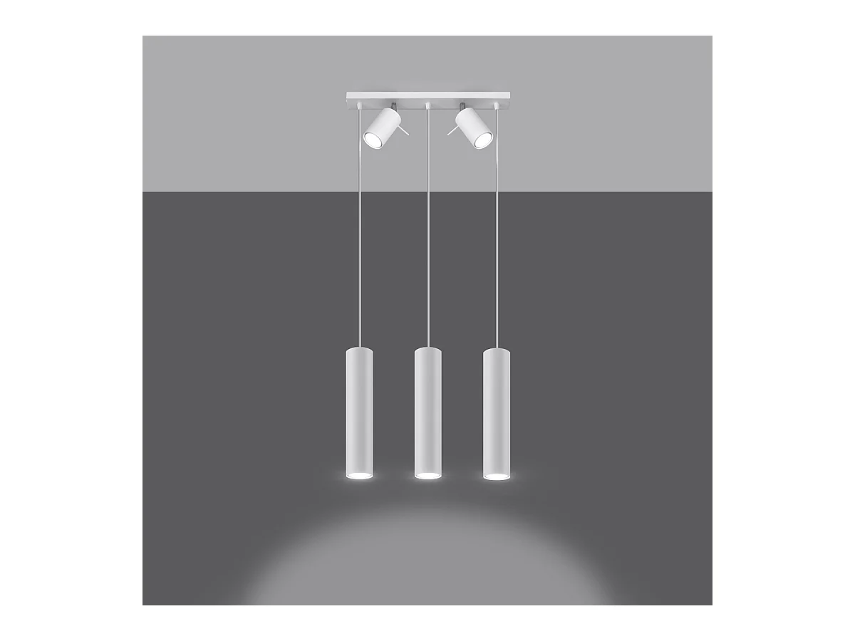 Hanglampen Briix modern van  - 5 lichtbronnen 3000K - L.45 x H.100 cm - wit