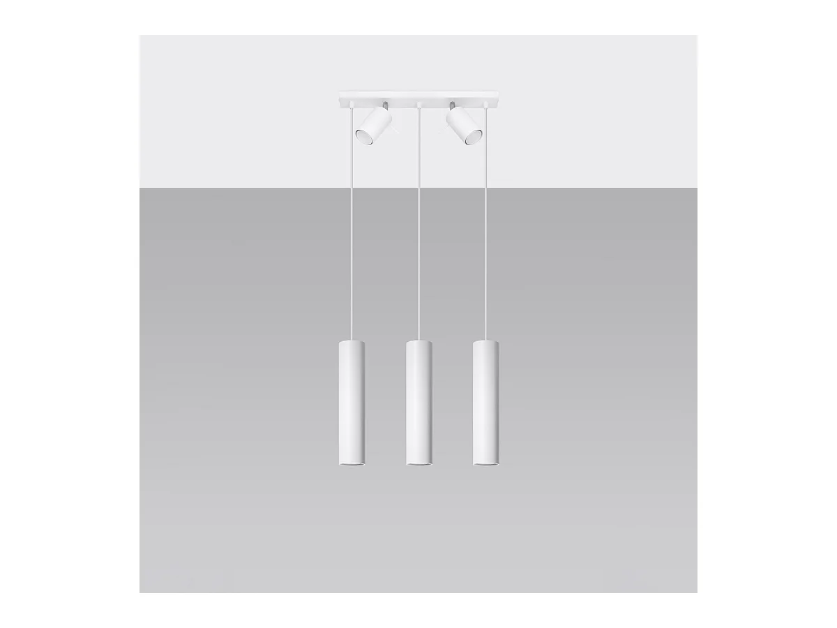 Hanglampen Briix modern van  - 5 lichtbronnen 3000K - L.45 x H.100 cm - wit