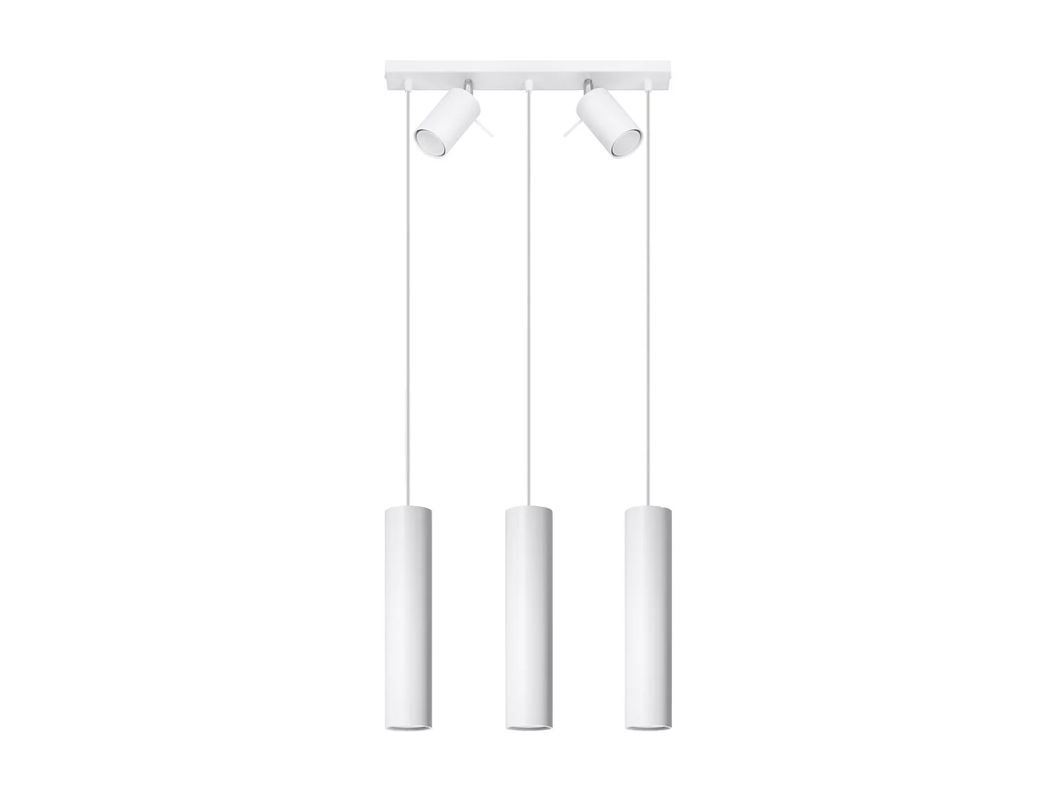 Lampes suspendues Briix moderne en acier - 5 sources lumineuses 3000K - L.45 x H.100 cm - blanc