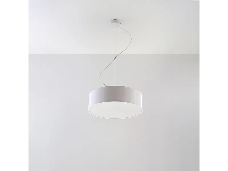 Lampy wiszące minimalistyczny Cercle, PVC - 2 źródło światła 4000K - L.35 x H.111 cm - biały