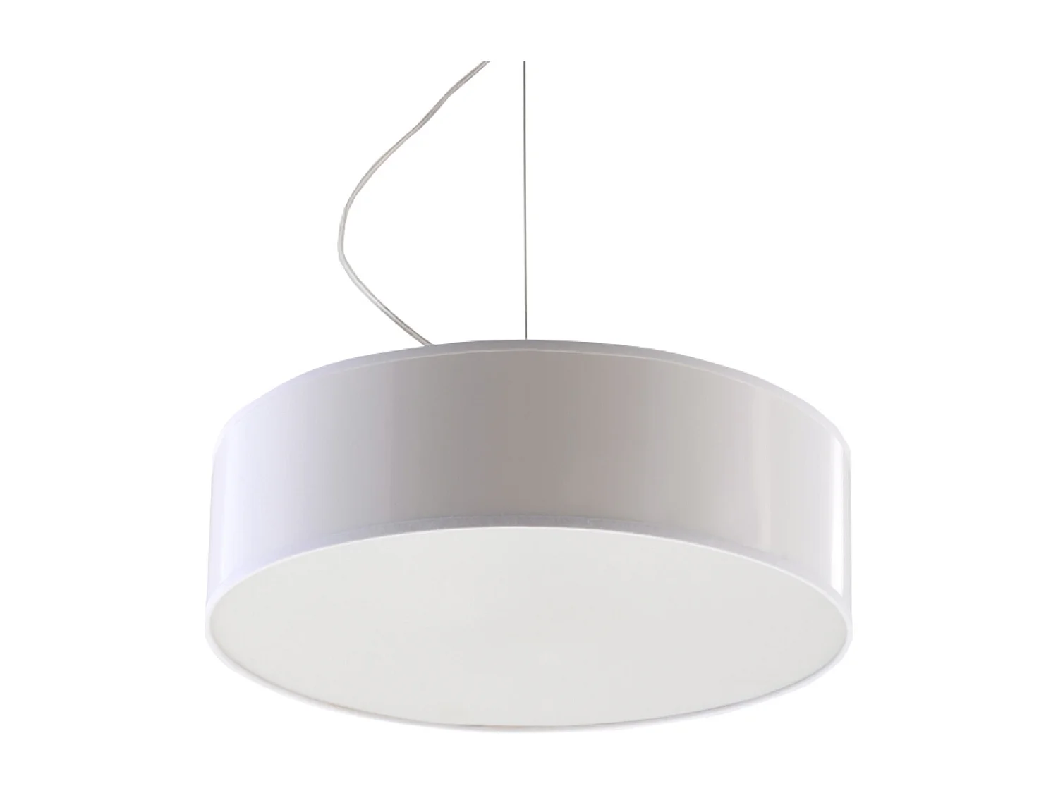 Lampes suspendues Cercle minimaliste en PVC - 2 sources lumineuses 4000K - L.35 x H.111 cm - blanc