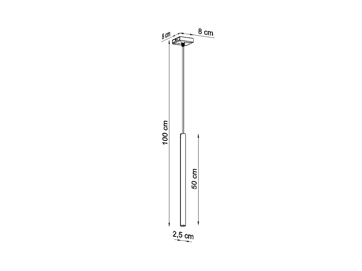Lampes suspendues Brill moderne en acier - 1 sources lumineuses 3000K - L.8 x H.100 cm - chrome