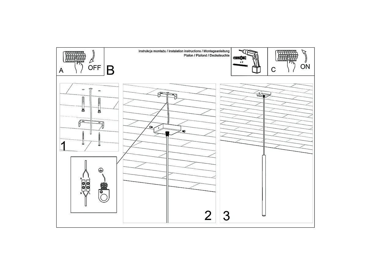 Lampes suspendues Brill moderne en acier - 1 sources lumineuses 3000K - L.8 x H.100 cm - chrome