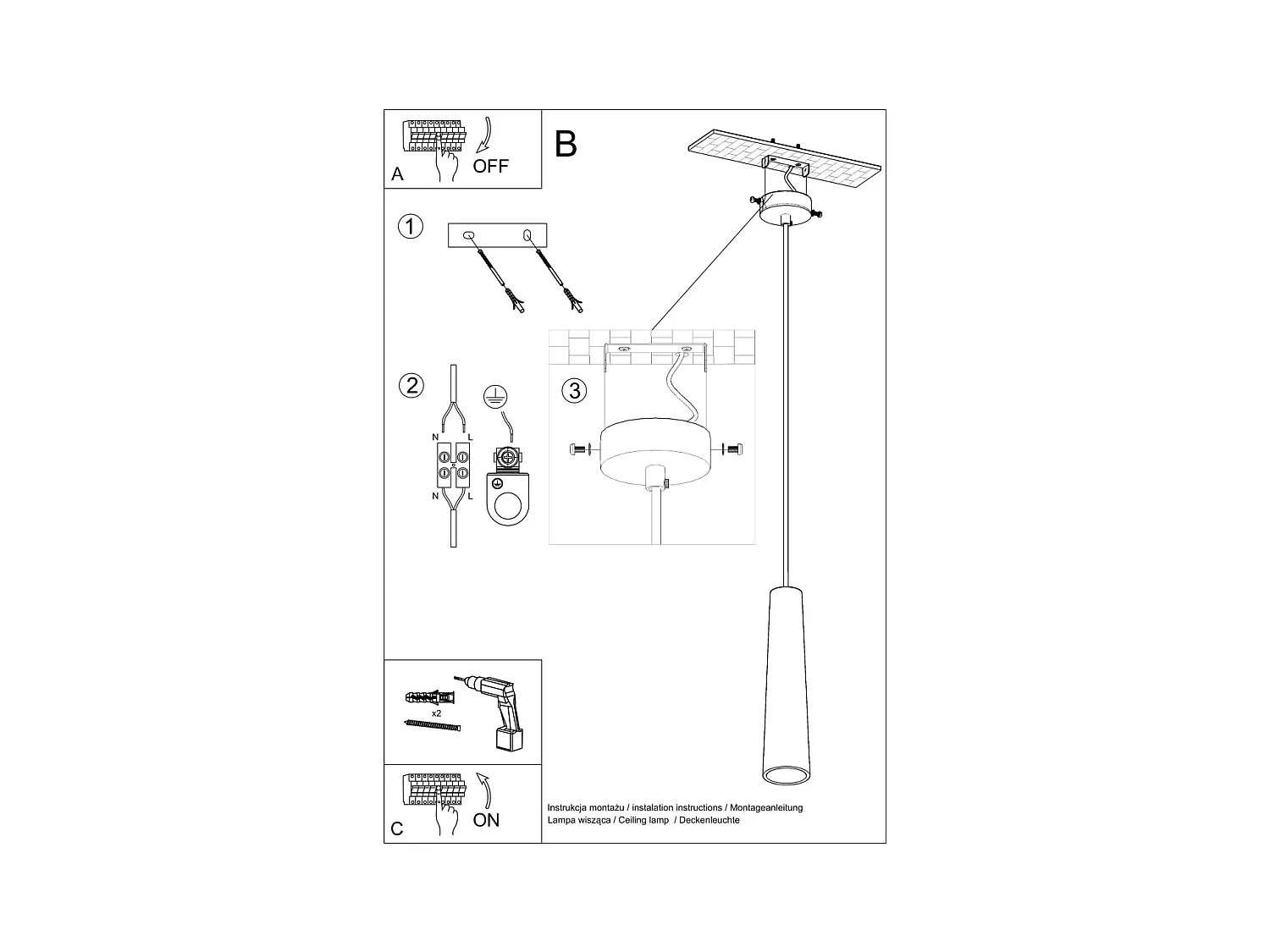 Hanglampen Eclix modern van  - 1 lichtbronnen 4000K - L.8 x H.132 cm - wit