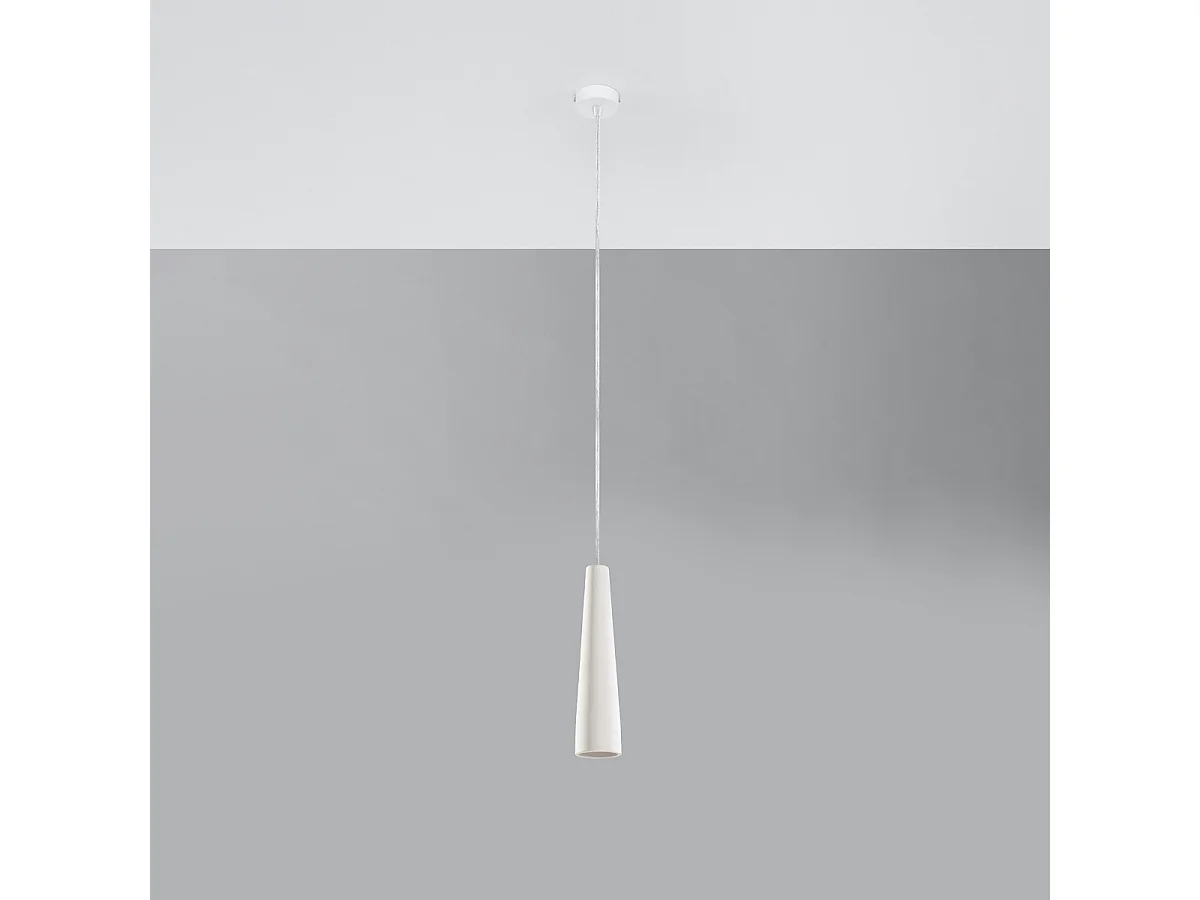 Lampes suspendues Eclix moderne en céramique - 1 sources lumineuses 4000K - L.8 x H.132 cm - blanc