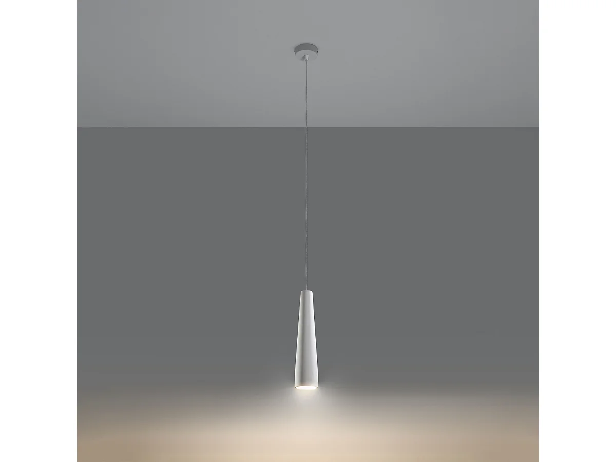 Lampes suspendues Eclix moderne en céramique - 1 sources lumineuses 4000K - L.8 x H.132 cm - blanc