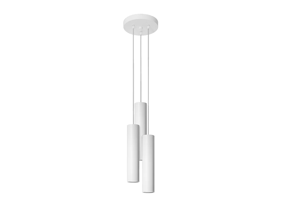Luminárias pendentes Toris moderno, aço - 3 fontes de luz 3000K - L.20 x H.110 cm - branco