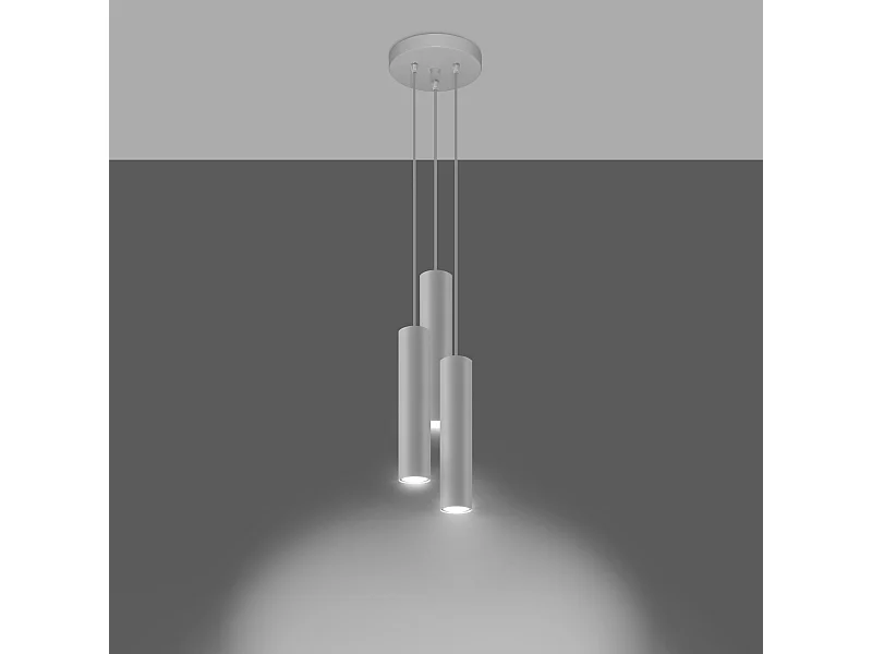 Lampes suspendues Toris moderne en acier - 3 sources lumineuses 3000K - L.20 x H.110 cm - blanc