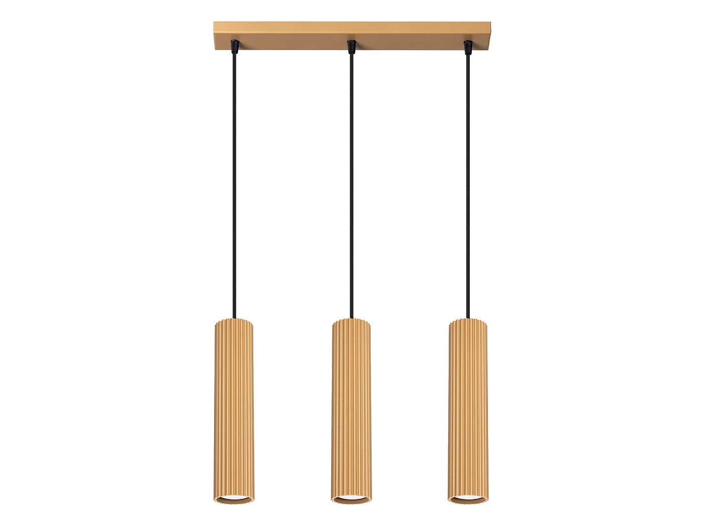 Lampa wisząca minimalistyczny Gloow, aluminium - 3 źródło światła 4000K - L.45 x H.98 cm - złoty
