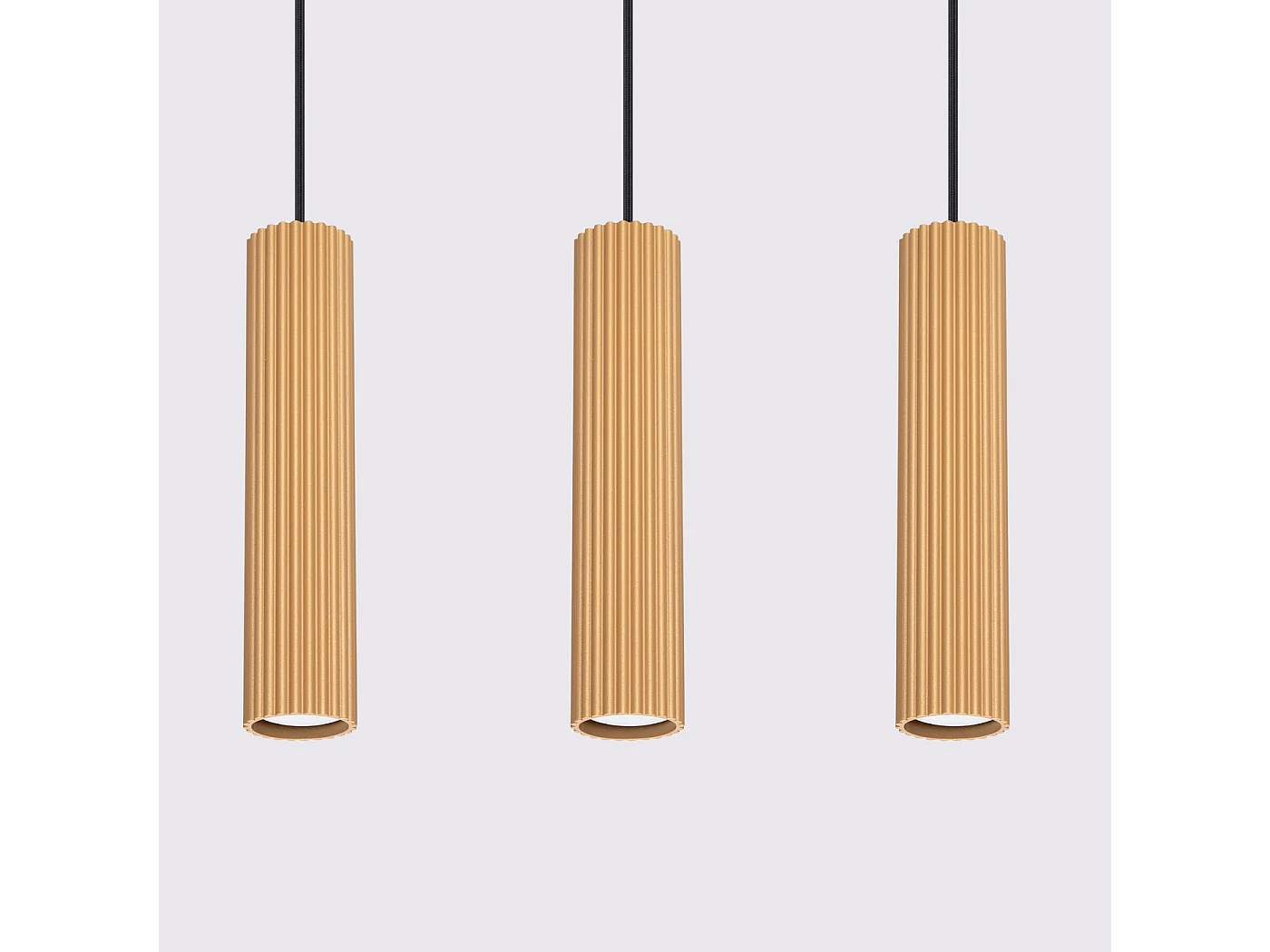 Lampa wisząca minimalistyczny Gloow, aluminium - 3 źródło światła 4000K - L.45 x H.98 cm - złoty