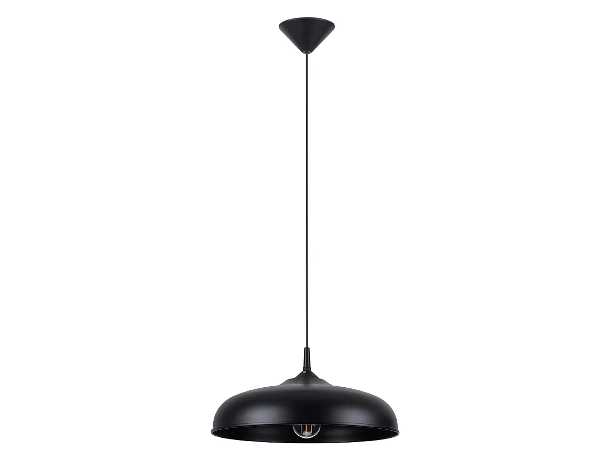 Lampes suspendues Zinta scandinave en acier - 1 sources lumineuses 3000K - L.38 x H.74 cm - noir
