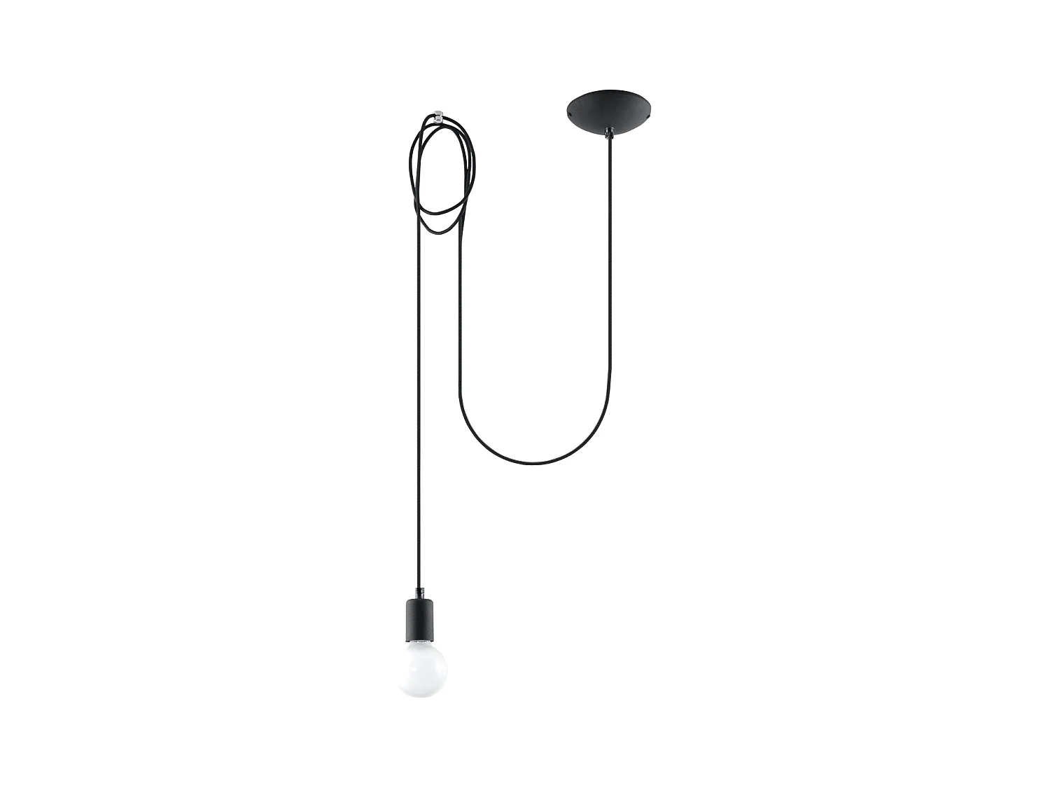 Lampes suspendues Speis grenier en tissu/acier - 1 sources lumineuses 3000K - L.300 x H.150 cm - noir