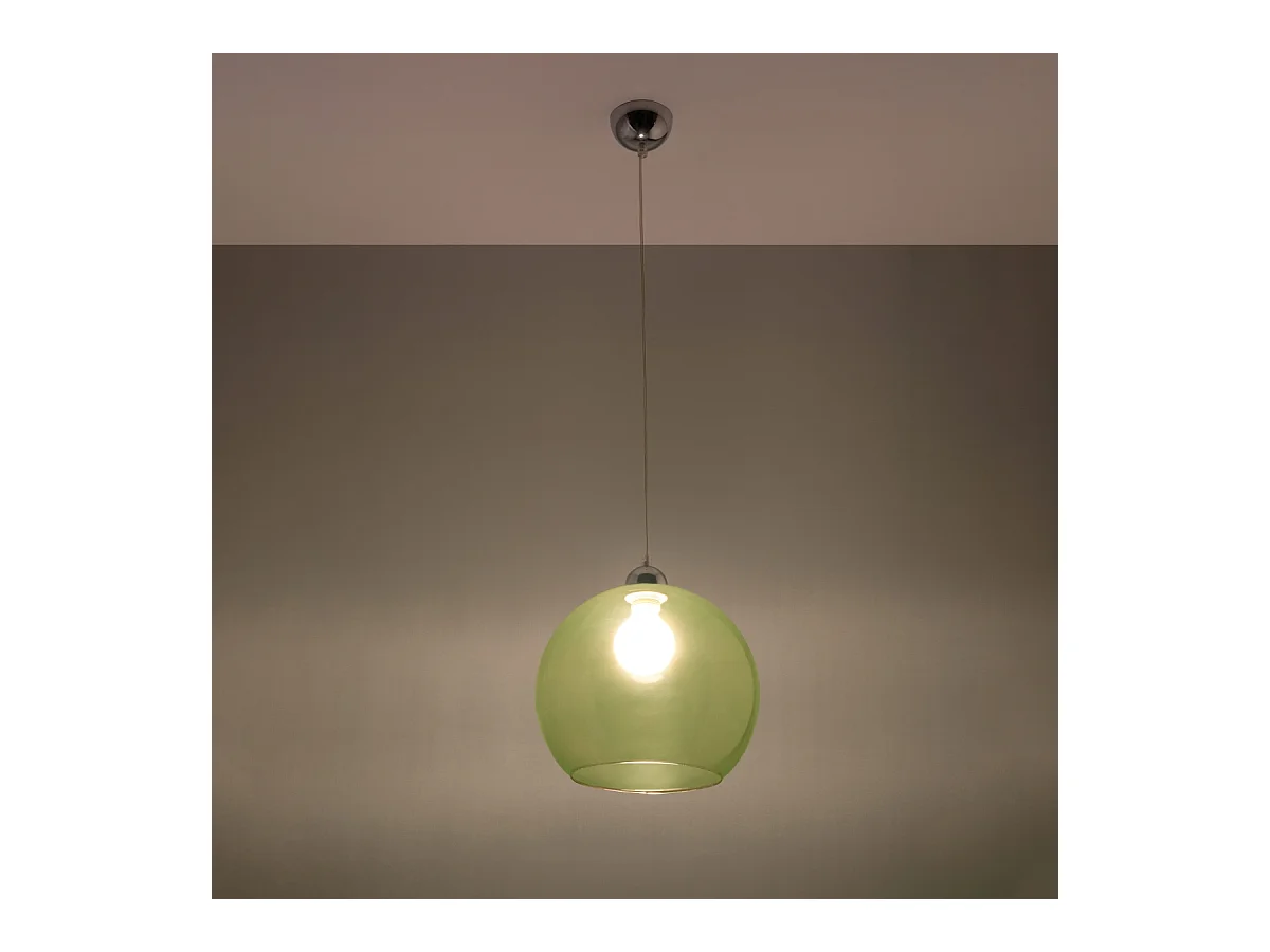 Lampade a sospensione Esfera minimalista di acciaio/vetro - 1 sorgenti luminose 4000K - L.30 x A.120 cm - verde