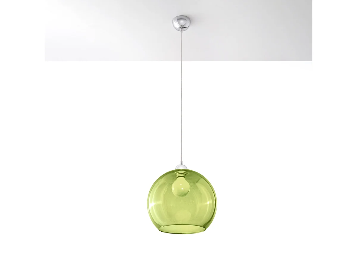 Lampes suspendues Esfera minimaliste en acier/verre - 1 sources lumineuses 4000K - L.30 x H.120 cm - vert