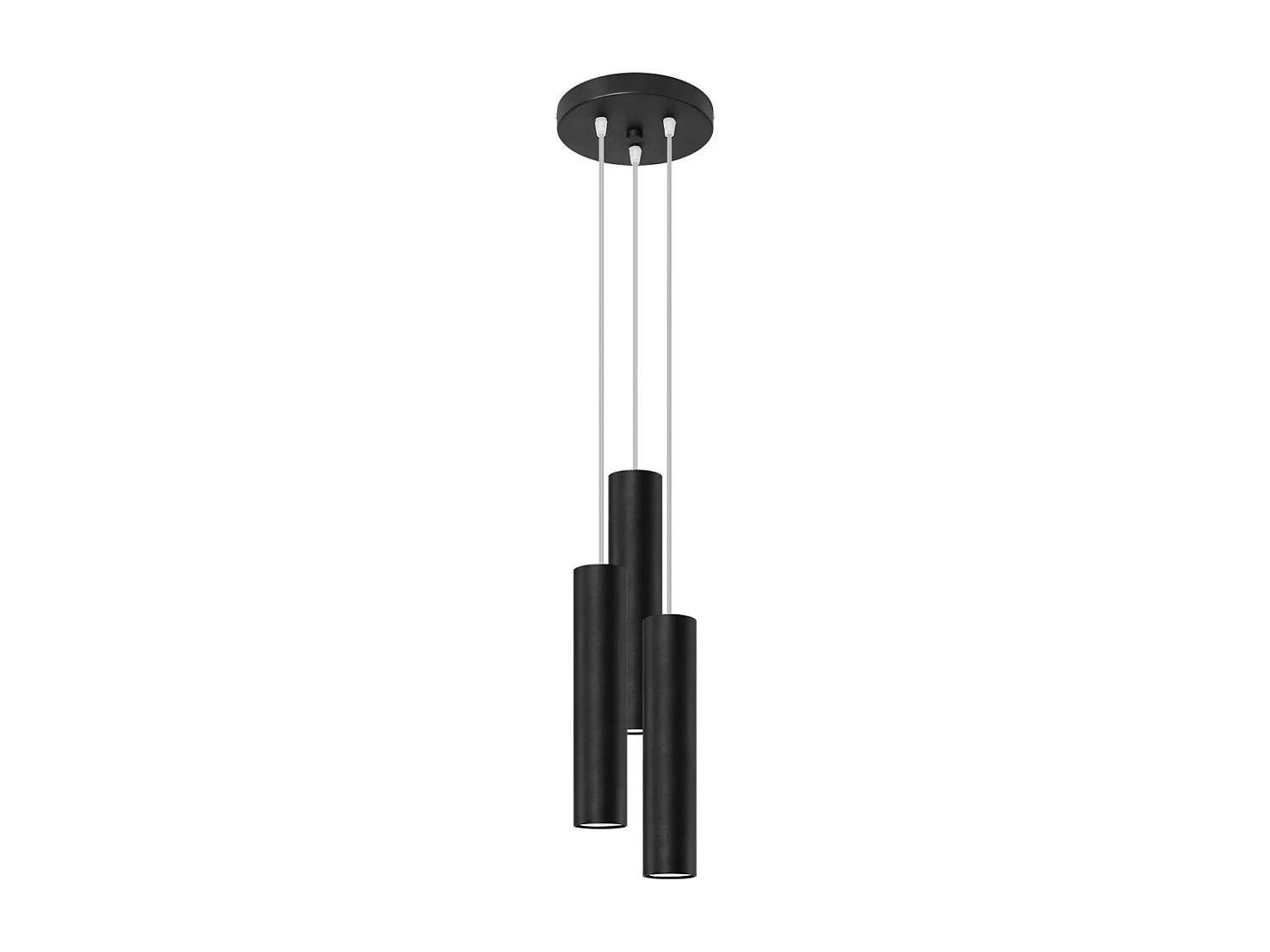 Lampes suspendues Toris moderne en acier - 3 sources lumineuses 3000K - L.20 x H.110 cm - noir