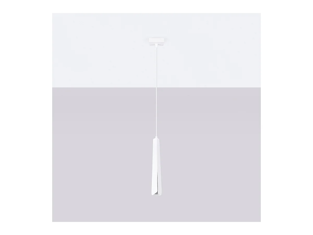 Lampy wiszące skandynawski Astel, stal - 1 źródło światła 3000K - L.8 x H.120 cm - biały