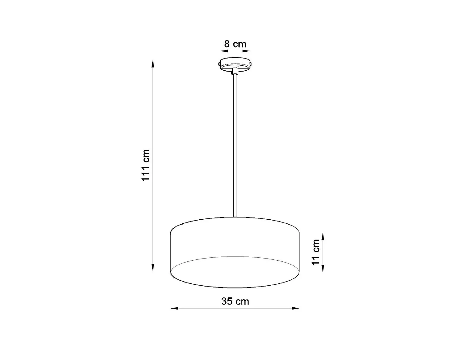 Lampes suspendues Cercle minimaliste en PVC - 2 sources lumineuses 4000K - L.35 x H.111 cm - gris