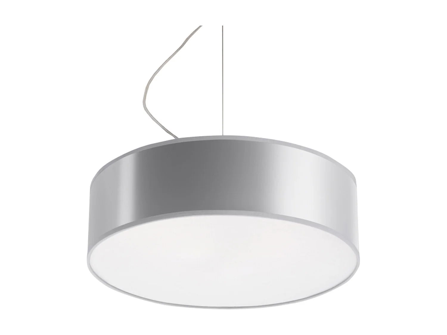 Lampes suspendues Cercle minimaliste en PVC - 2 sources lumineuses 4000K - L.35 x H.111 cm - gris