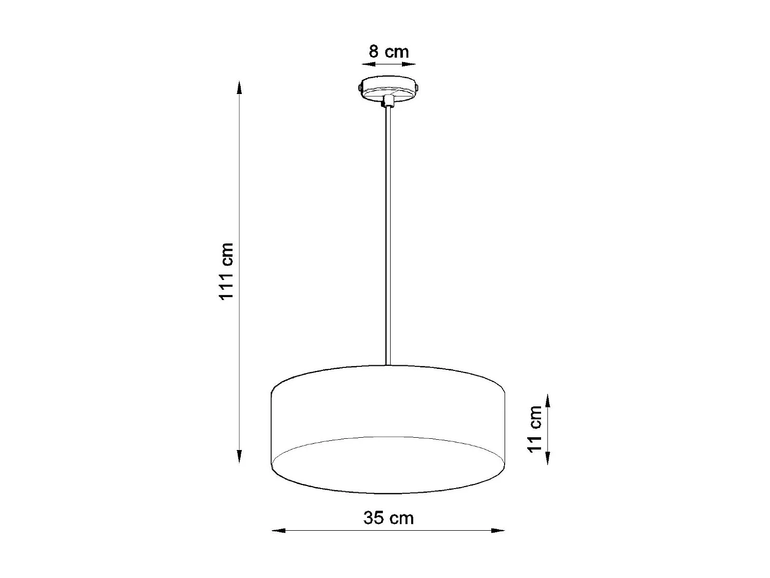 Lampes suspendues Cercle minimaliste en PVC - 2 sources lumineuses 4000K - L.35 x H.111 cm - gris
