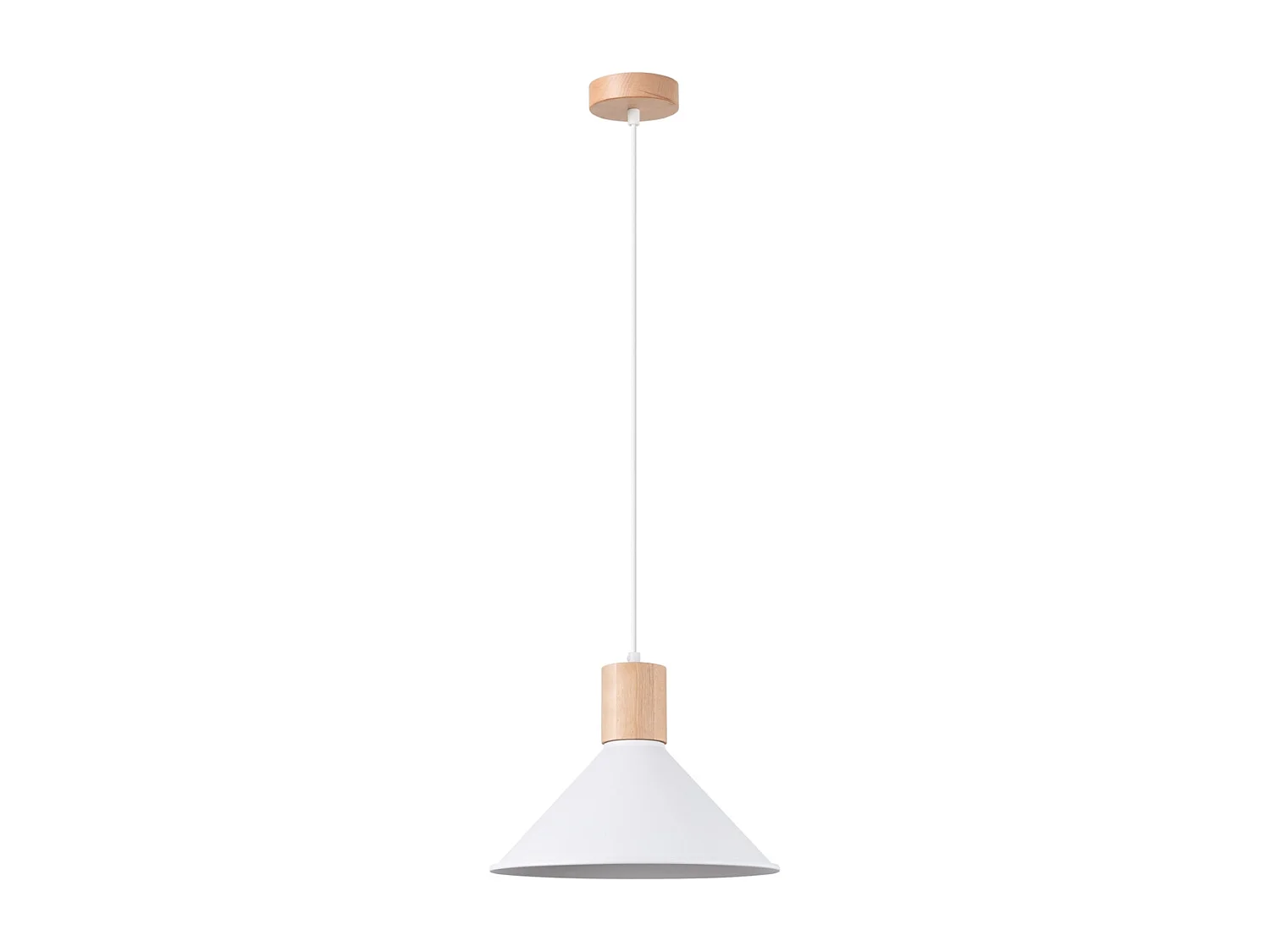 Lampes suspendues Zorra scandinave en acier - 1 sources lumineuses 3000K - L.30 x H.120 cm - blanc