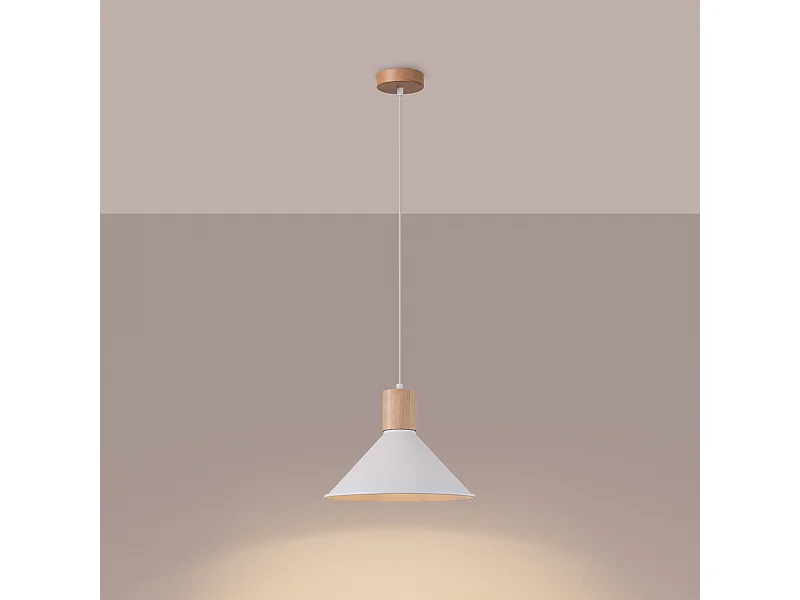 Hanglampen Zorra Scandinavisch van  - 1 lichtbronnen 3000K - L.30 x H.120 cm - wit