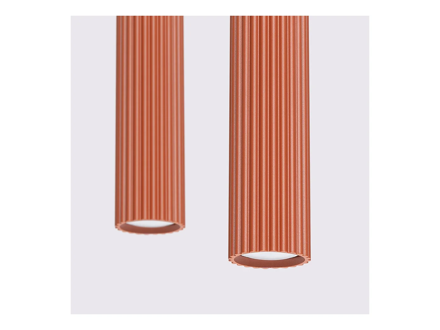 Hanglamp Gloow minimalistisch van  - 2 lichtbronnen 3000K - L.30 x H.90 cm - rode oker