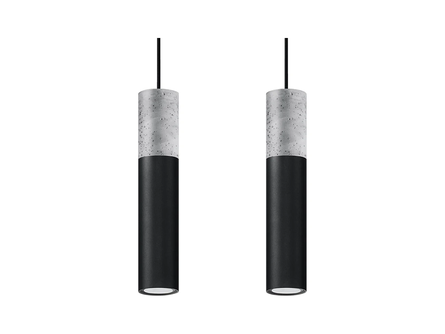 Hanglampen Lume modern van  - 2 lichtbronnen 3000K - L.30 x H.90 cm - zwart grijs