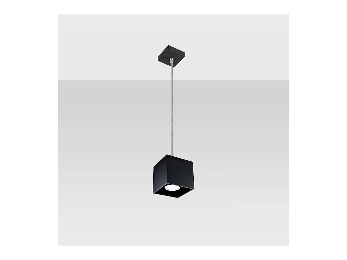 Lampes suspendues Quadx moderne en aluminium - 1 sources lumineuses 3000K - L.10 x H.110 cm - noir