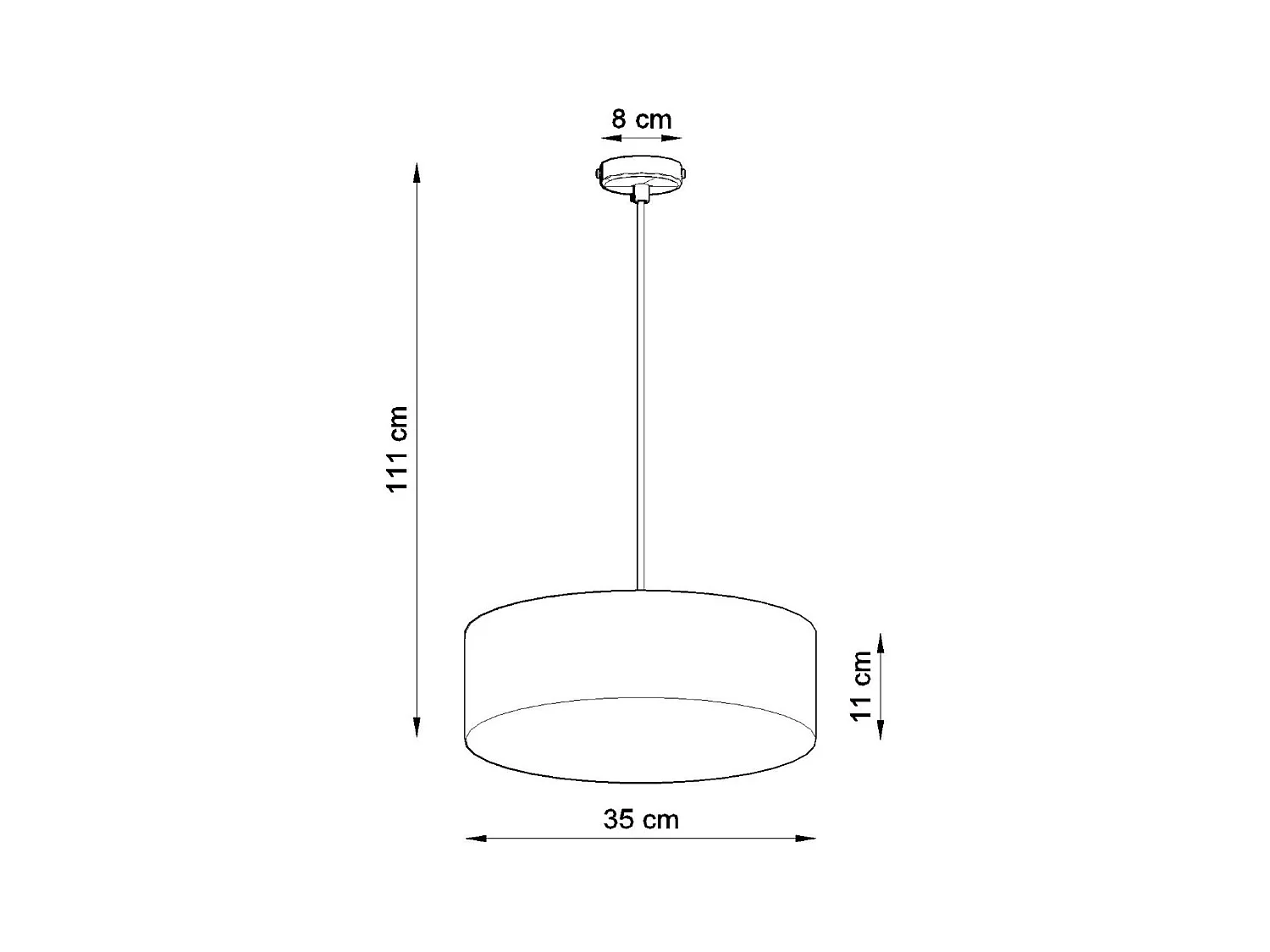 Lampes suspendues Cercle minimaliste en PVC - 2 sources lumineuses 3000K - L.35 x H.111 cm - noir